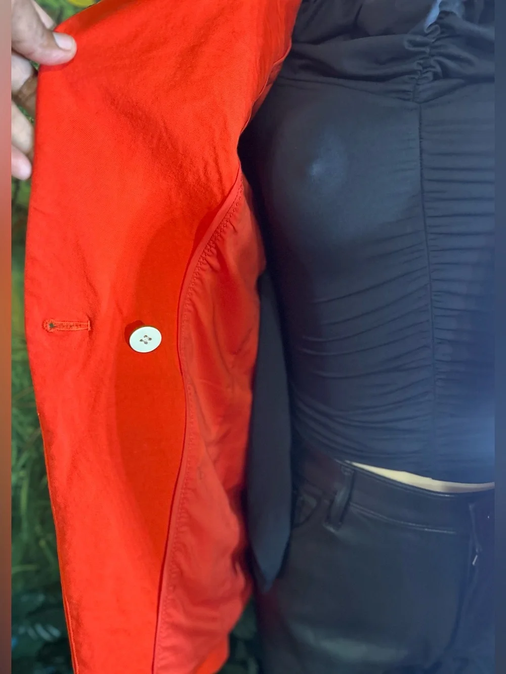 Derek Lam Vibrant Orange/Red Single-Button Lined Blazer w Pockets: EC - Picture 10 of 10